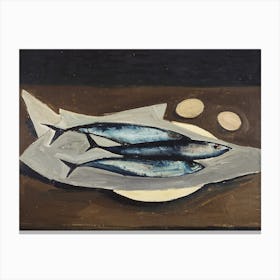 Sardines On A Plate Canvas Print