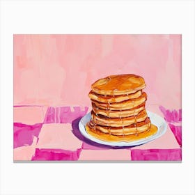 Pancake Stack Pink Checkerboard 4 Canvas Print