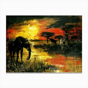 Africa Sunset. Livingroom, bedroom decor Canvas Print