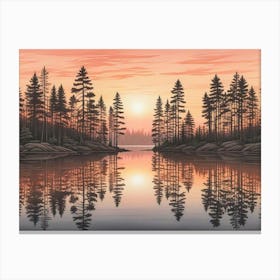 Sunset In The Forest 1 Canvas Print