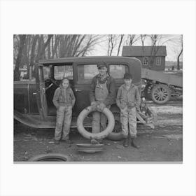 Untitled Photo, Possibly Related To Henry Monk And Two Of His Stepchildren On Their Farm Near Ruthven, Iowa Canvas Print