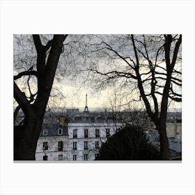 Eiffel Tower From A Tree View (Paris Series) Canvas Print