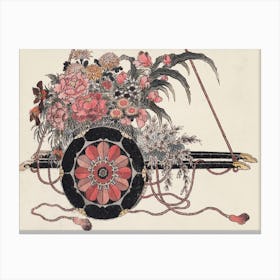 Flower Cart, From Album Of Sketches (1814), Katsushika Hokusai Canvas Print