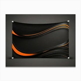 Abstract Black And Orange Canvas Print