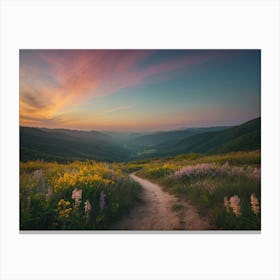 Sunset In The Mountains 4 Canvas Print