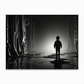 Boy In A Dark Forest Canvas Print