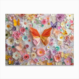 Paper Flower Wall Art 4 Canvas Print