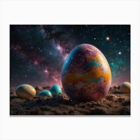 Easter Eggs in space Canvas Print