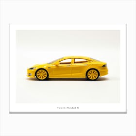 Toy Car Tesla Model S Yellow Poster Canvas Print