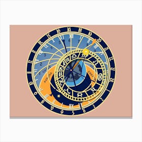 Astrological Clock Canvas Print