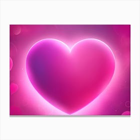 A Glowing Pink Heart Vibrant Horizontal Composition 5 Canvas Print