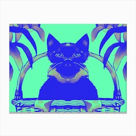 Cats Meow Pastel Green 1 Canvas Print