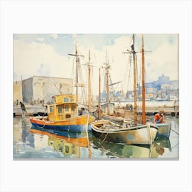 Boats In The Harbor 5 Canvas Print