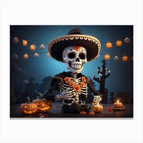 Day Of The Dead Skeleton 1 Canvas Print