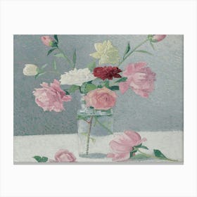 Peonies In A Vase Canvas Print