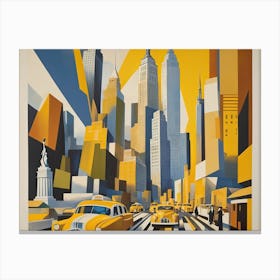 Vintage Cubist Travel Poster New York City Canvas Print