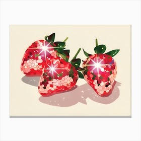 Three Sequin Strawberries Canvas Print