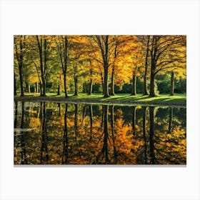 Serene Autumn Reflections 41 Canvas Print