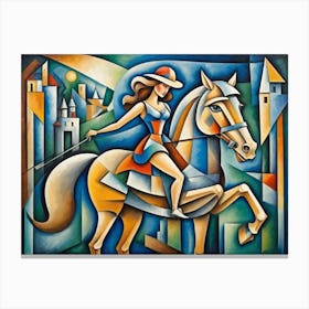 Lady On Horseback 1 Canvas Print