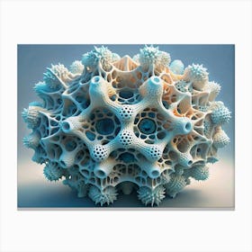 Abstract 3d Structure With White And Blue Colors 1 Canvas Print