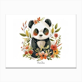 Little Floral Panda 1 Poster Canvas Print