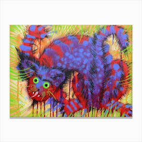 Funny cat painting Canvas Print