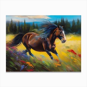 Horse In The Meadow Canvas Print