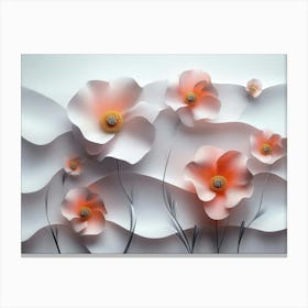 3d marble Flowers 1 Canvas Print