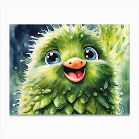Fuzzy Pickle Baby (Watercolor) Canvas Print