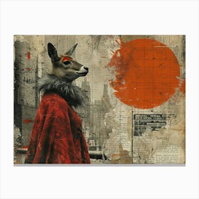 Absurd Bestiary: From Minimalism to Political Satire.Deer In The City Canvas Print
