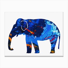 Animal Negative Space ― Blue Elephant Skin Canvas Print