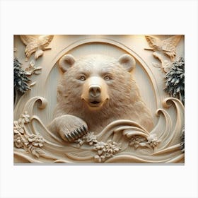 3d Bear Stunning Canvas Print