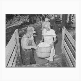 Untitled Photo, Possibly Related To Migrant Family Loading Truck Preparatory To Departure For California Canvas Print