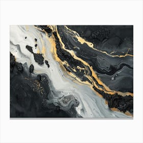 Abstract Black And Gold Painting 5 Canvas Print