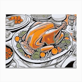 Food Thanksgiving Turkey Dinner Canvas Print