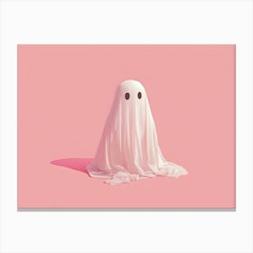 Ghost On Pink Background 3 Canvas Print