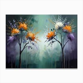 Trees In The Rain Canvas Print