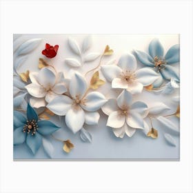 3d Flowers 8 Canvas Print