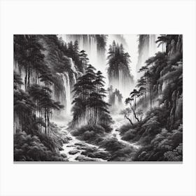 Forest : AI Chinese ink art 4 Canvas Print