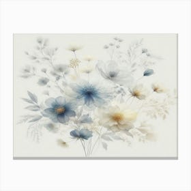 Dry Bouquet Art Print Blue Flowers Canvas Print