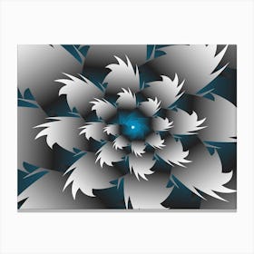 Seamless Blue 3d Floral Canvas Print