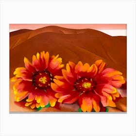 Georgia OKeeffe - Red Hills with Flowers Canvas Print
