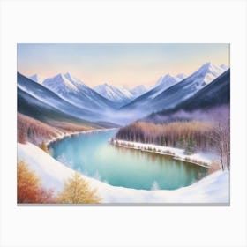 Winter's Whisper: A Mountain Creek Canvas Print