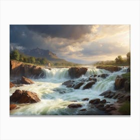 Raging Torrent After Heavy Rain Canvas Print