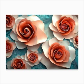 3d Roses Background, 3d Abstraction Canvas Print