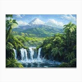 Waterfall In The Jungle 2 Canvas Print