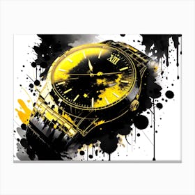Gold Watch Painting Canvas Print
