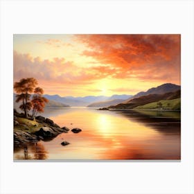 Sunset Over Loch Ryan Canvas Print