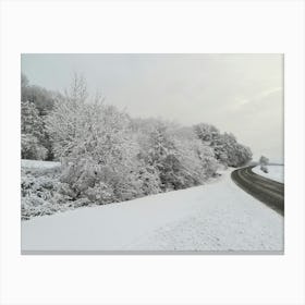 Snowy Road In Winter Canvas Print