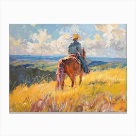 Cowboy In Texas Hill Country 1 Canvas Print